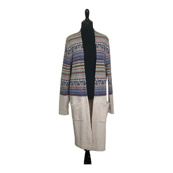 Mirasol long sleeves lambswool long open cardigan size Large - Picture 9 of 10